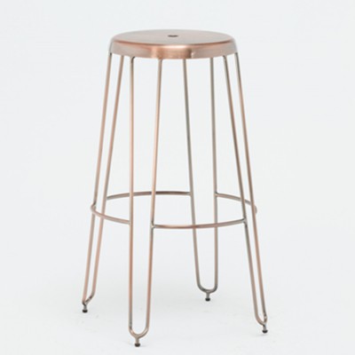 Modern Electroplated Copper/Gold Color Hairpin Metal Wire Bar Stool