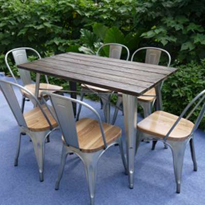 Antique Dining Table with Solid Wood Top