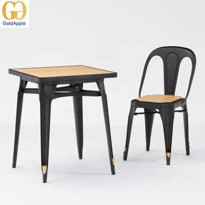 Modern industrial Restaurant metal dining chairs and table set