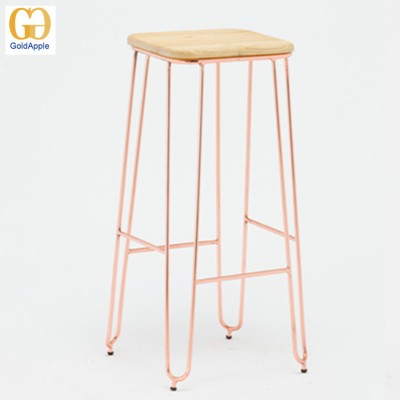 Plating gold and rose gold metal hairpin wire stool