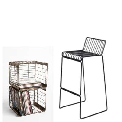 Factory price more cheaper small square metal wire bar stool furniture for sale